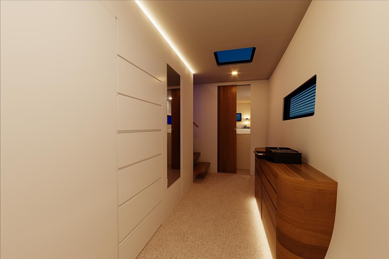 Walk-in closet aft facing night 1280